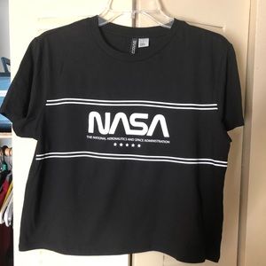 NASA black crop top